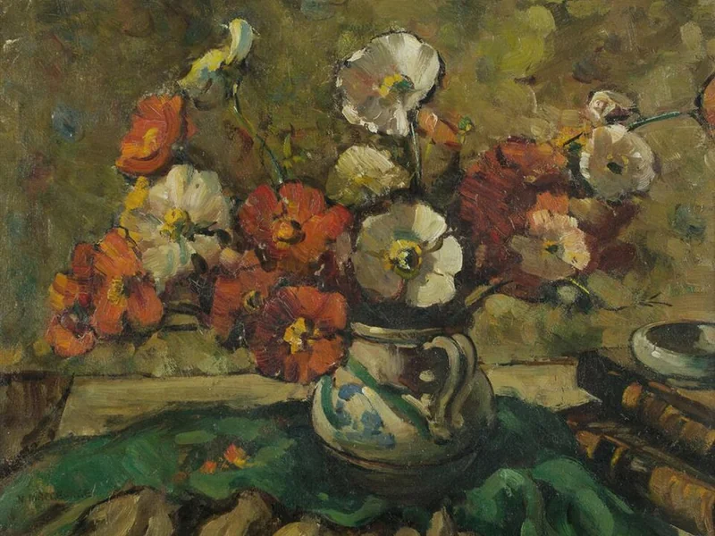 1872-Norman Macgeorge - Natura morta con fiori